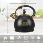3Quart Whistling Tea Kettle Classic Teapot Stainless Steel Teakettle with Cool Grip for Stovetop
