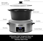 HOMECOOKIN 7-Quart Programmable Slow Cooker with Keep Warm Setting, Digital Timer - Perfect Kitchen Small Appliance for Family Dinners - Large Enough to Serve 8+ People