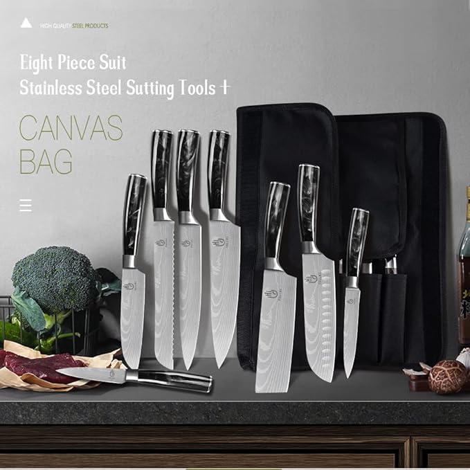 FULLHI Knife Set, 14pcs Japanese Knives Set, Multiple Colour Premium German Stainless Steel Chef Knife Set