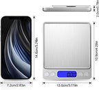 Digital Kitchen Scale with 2 Trays, Diyife 500g/0.01g High Precision Cooking Food Scale, Mini Gram Scale with LCD Display, 6 Units, Auto Off, Tare Function, Girls Gift (Batteries Included)