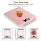 Mik-Nana Food Scale Pink, 10kg/22lb Digital Kitchen Scale Weight Grams and Oz for Baking and Cooking, 1g/0.1oz Precise Graduation, Easy Clean Stainless Steel