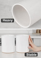 Nucookery Utensil Holder, 6.4" Ceramic Kitchen Utensil Holder for Countertop with Protection Cork Bottom, Vintage Farmhouse Kitchen Decor for Counter, Gift (Sand)