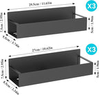 HuggieGems 6 Pack Magnetic Spice Storage Rack Organizer for Refrigerator and Oven, Matt Black Fridge Organizers and Storage
