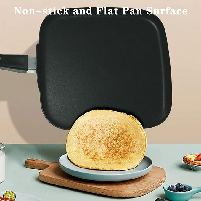 10 Inch Square Griddle Pan, Nonstick Grill Pan for Cooking Eggs, Omelettes, and More, Griddle Cookware, PFOA Free