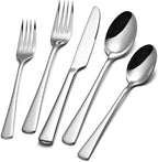 KINGSTONE Silverware Set for 8, 40-Piece Forged 18/10 Stainless Steel Flatware Set, Mirror Finish Cutlery Set Dishwasher Safe for Home, Restaurant, Wedding, Party