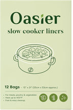 Slow Cooker Liners, Disposable Oval Large Size 13" x 21", 12 Count, Fits 3-8 Quart Pot Cooking Bags for Easy Cleanup, Food Safe & Leak-Proof