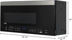 KoolMore 30-inch 1.6 cu. ft. Over the Range Microwave Oven with Sensor Cooking, 1,000 Watts and 300 CFM in Stainless-Steel and Black, UL Listed