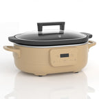 MAGNIFIQUE 6 Quart Programmable Slow Cooker Removable Healthy Nonstick Pot - Small Kitchen Appliance for Family Dinners - Serves 6+ People - Heat Settings: Keep Warm Brown Sugar