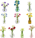 Mini Vase Magnets for Fridge, 10pack Cute Tiny Magnetic Glass Vases Refrigerator Accessories, Real Flowers Pot Magnet, Funny Aesthetic Plant Pot Locker Office Kitchen Decoration, Small Magnet Bud