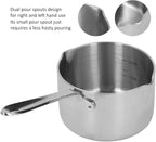 Butter Warmer, 0.5Qt/300ml Mini Milk Warmer Pot Stainless Steel Coffee Pots Saucepan Butter Melting Pot with Dual Pour Spout for Coffee Tea Soup Warming