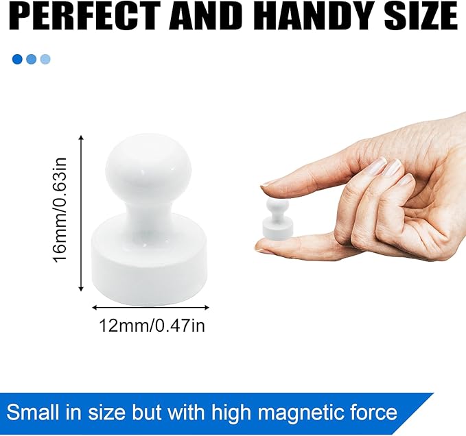 LOVIMAG Fridge Magnets 20Pcs Refrigerator Whiteboard Small Strong Magnet Classroom Kitchen Accessories Decorative Locker Set Decor Must Haves Office Calendar Refrigerador Magnetic Cute Crafts White
