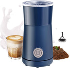Huogary Milk Forther Simple Milk Frother and Steamer 2-in-1 Milk Steamer with Hot Milk Foam and Hot Milk for Latte, Macchiato, Cappuccinos, Blue