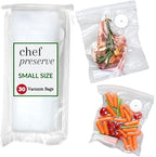 Chef Preserve Reusable Vacuum Sealer Bags for Food – 30 BPA-Free Small (8 x 10 in) Food Storage Bags, Freezer, Microwave – Odor-Resistant, Leak-Proof – Compatible with Chef Preserve Vacuum Sealers