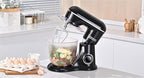 Kitchen in the box Stand Mixer, 5QT Two bowls Electric Food Mixer, 10 Speeds 3-IN-1 Kitchen Mixer for Daily Use with Egg Whisk,Dough Hook,Flat Beater (Black, 5QT)