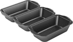 Tiawudi 3 Pack Nonstick Carbon Steel Baking Bread Pan, Large Loaf Pan, 9 1/2" x 5"