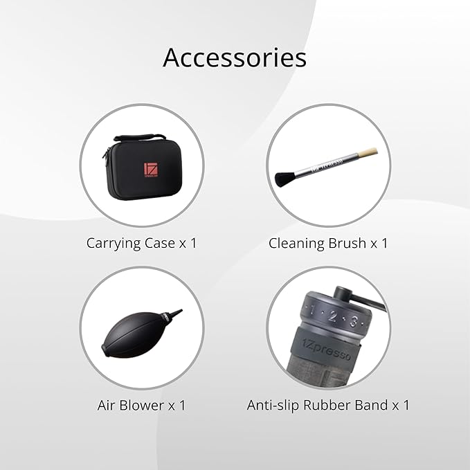 1Zpresso K-Ultra Manual Coffee Grinder Iron Gray with Carrying Case, Assembly Consistency Grind Stainless Steel Conical Burr, Foldable Handle, Numerical External Adjustable Setting, All-Round Grinder