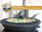 Universal Lids for Pots, Pans & Skillets 2set Frying Pan Cover Fits fit 7", 8" 9" & 10", 11", 12" Diameter Cookware, 2 Cotton Rags,Tempered Glass with High Heat Resistant Silicone Rim Dishwasher Safe.