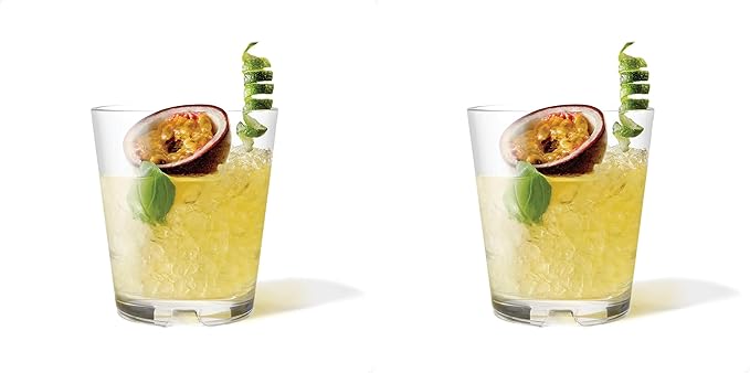 TOSSWARE RESERVE 12oz Stacking Double Old Fashioned, SET OF 4, Premium Quality, Tritan Dishwasher Safe & Heat Resistant Unbreakable Plastic Old Fashioned Glasses, Clear (Pack of 2)
