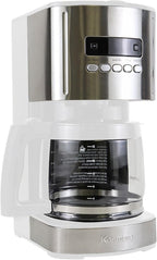 Kenmore drip Coffee Maker - 12 Cup programmable cafe machine with glass pot, regular & bold brew, auto shut off large water reservoir, reusable filter, kitchen appliances for cafeteria barista, White