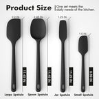 ChefAide 4 Pieces Silicone Spatula Set, Food Grade Rubber Spatula, Upgrade Strong Handle with Ergonomic Grip, Heat Resistant Up to 600°F for Nonstick Cookware, Cooking Baking Mixing
