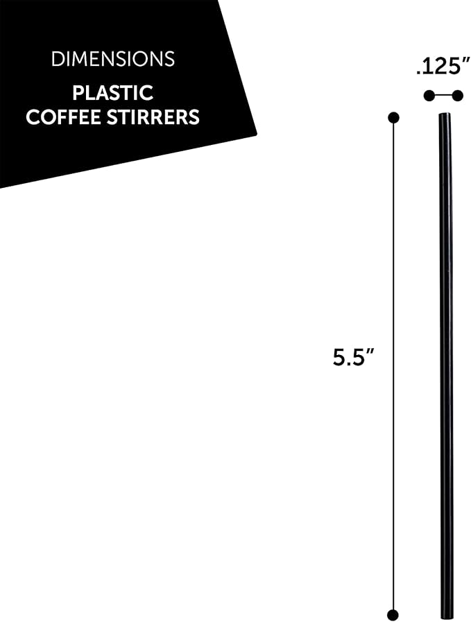 Prestee Plastic Coffee Stirrers, 4000ct, 5.5 Inches - Plastic Coffee Straws, Coffee and Drink Stir Sticks, Cocktail Swizzle Sticks, Disposable Stir Sticks, Drinking Straws for Coffee and Cocktails