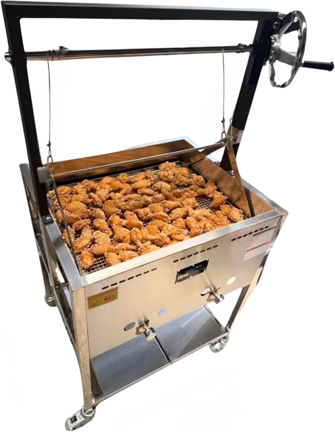 12 Gallon Deep Fryer or Cajun Crawfish Boiler Cart | Multi Purpose | Basket Lift | Portable 4 Wheels | Stainless Steel | Outdoor Propane Frying for Chicken Fish Turkey | Seafood Boil | Patent Pending
