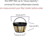 NRP 12-14cup Basket Permanent Coffee Filter Replacement for Filter Coffeemaker, Screen Bottom with Large Brew Section | Compatible for Kitchenaid & Many Coffeemakers