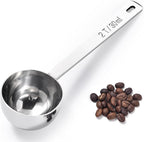 18/8 Stainless Steel Coffee Scoop, Doosu Food-Grade Metal Measuring Spoon with 4.3in Long Handle, Tablespoon Scooper for Coffee Beans, Ground Coffee, Espresso, Protein Powders, Tea, Sugar (2 Tbsp)