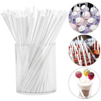 1000Pcs 6 Inch White Paper Lollipop Sticks, Paper Sucker Sticks, Cake Pop Stick for Cake Toppers, Chocolate,Cookie,Rainbow Candy