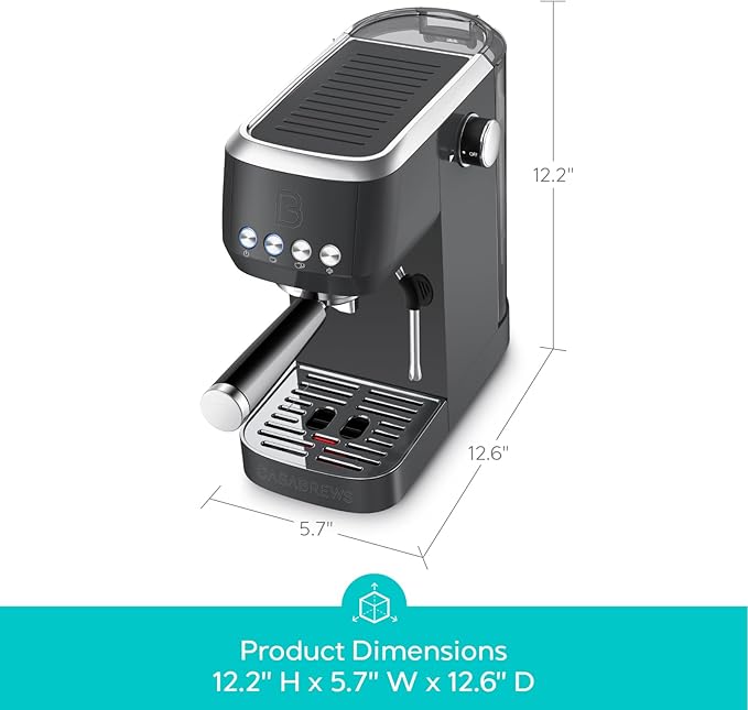 CASABREWS 3700 Essential Espresso Machine 20 Bar, Professional Espresso Coffee Machine with Steam Milk Frother, Coffee Maker Cappuccino Latte Machine with 43.9oz Removable Water Tank, Black