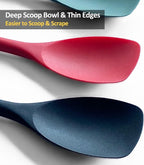 Upgrade Silicone Spatula Spoon Set,VOVOLY Heat Resistant Rubber Spoonula, Seamless Non-Stick Flexible Scrapers for Baking Mixing Tool,3 Pack, Black