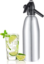 Soda Siphon, 1L Soda Maker Sparkling Water Maker Portable Soda Maker, Aluminium Carbonated Water Machine for Home Bar Making Cocktails DIY Sparkling Drinks, Use 8 gram CO2 Cartridges (Not Included)