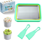 Mini Rolled Ice Cream Maker, Frozen Yogurt Rolls Tray, Instant Cold Plate Ice Cream Maker, Homemade DIY Smoothies, Ideal for Family Activities, Mint Green