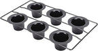LICAEVEY Professional 6 Cup Popover Pan, Deep Non Stick Carbon Steel Bakeware for Yorkshire Pudding & Muffins, Dishwasher Safe Easy Clean Baking Pan