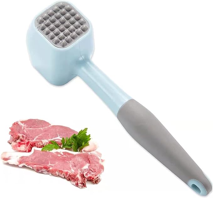 Meat Tenderizer Hammer Mallet With Comfort Grip Rubber Handle, Dual-Sided Meat Pounder For Tenderizing Steak, Beef, Chicken, Lamb, Vegetable, Minced Meat And Hard Candy, Easy To Clean