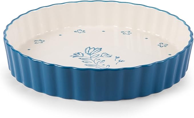 Wisenvoy Pie Pan Tart Pan Quiche Ceramic Pie Dish Pie Plate Tart Pans 9 inch Deep Dish Pie Pan Quiche Pan