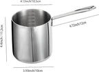 IMEEA Milk Warmer Pot Turkish Coffee Pot 18/10 Tri-Ply Stainless Steel Butter Warmer with Spout (30oz/900ml)