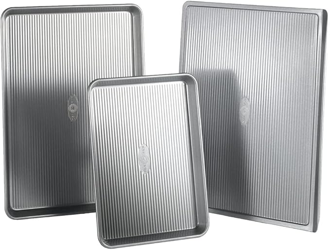 USA Pan 3-Piece Warp Resistant Non-Stick Aluminized Steel Bakeware Set