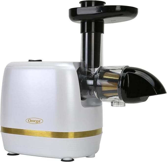 Omega H3000RWH13 Cold Press 365 Juicer Slow Masticating Extractor Creates Delicious Fruit Vegetable and Leafy Green High Juice Yield and Preserves Nutritional Value, 150-Watt, White