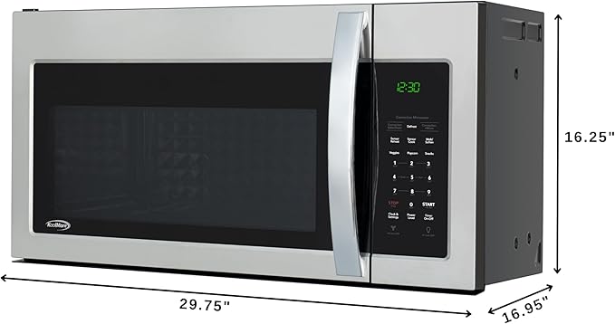 KoolMore 30-inch 1.5 cu. ft. Over-the-Range Convection Microwave Oven,900 Watts and 300 CFM in Stainless-Steel, UL Listed