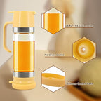 Glass Honey Dispenser No-Drip with Handle – 12 oz Maple Syrup Jar Dispenser for Coffee, Pancakes & Waffles – Elegant Glass Syrup Container for Easy Pouring – Honey Jar for Kitchen & Breakfast Table