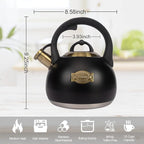 Tea Kettle for Stovetop, Food Grade Stainless Steel Water Kettle, Tea Pot for Home & Kitchen, 3.1 Quart