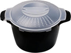 Professional Large Micro Cookware 2 Quart, Microwave Steamer for Vegetables, Cooker for Microwave - BPA Free, Dishwasher Safe