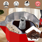 Aluminum 3 Cup 150ml Moka Pot Express Coffee Maker Stovetop Espresso Colorful Coffeemaker Italian Classic Style Brewing Greca Cafe Mocha Machine for Cafeteras Lover Camping Travel and Home Use 5oz