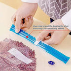 Higfra Reusable BPA Free Vacuum Sealer Bags (8.5 * 8.5in), 31 Pcs (24 Pcs Vacuum Zipper Bag & 2 Seal Clips & 5 Air Valves), Plastic, Clear, Double Zipper Seal, Microwaveable, Food Storage, Cooking