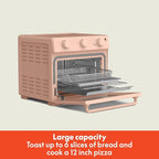 bella Air Fry Toaster Oven, 7 Preset Cooking Options, Dishwasher-Safe EverGood Coated Trays Included, 60-Minute Auto Shutoff w Audible Timer, Power Indicator Light, 1700 Watt, Blossom