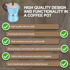 Aluminum 3 Cup 150ml Moka Pot Express Coffee Maker Stovetop Espresso Colorful Coffeemaker Italian Classic Style Brewing Greca Cafe Mocha Machine for Cafeteras Lover Camping Travel and Home Use 5oz