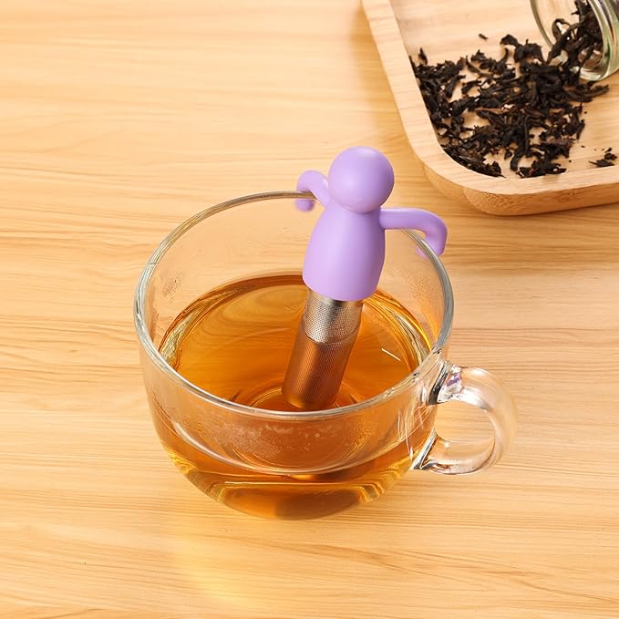 Leden Loose Leaf Tea Steeper Cute Tea Infuser for Girl Kids Extra Fine Mesh Tea Ball Stainless Steel Tea Filter for Cup Mug Pot Purple