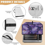 Marble Print Toaster Oven Cover for Kitchen Counter, Heavy Duty Heat-resistant Dust-proof Cover for Microwave Oven, Fit Most Small Appliance, Purple (Large-18.5 * 22.5 * 12.99 inches)