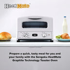 Countertop Toaster Oven, Compact Kitchen Appliance with Graphite Heating Technology, Eggshell White